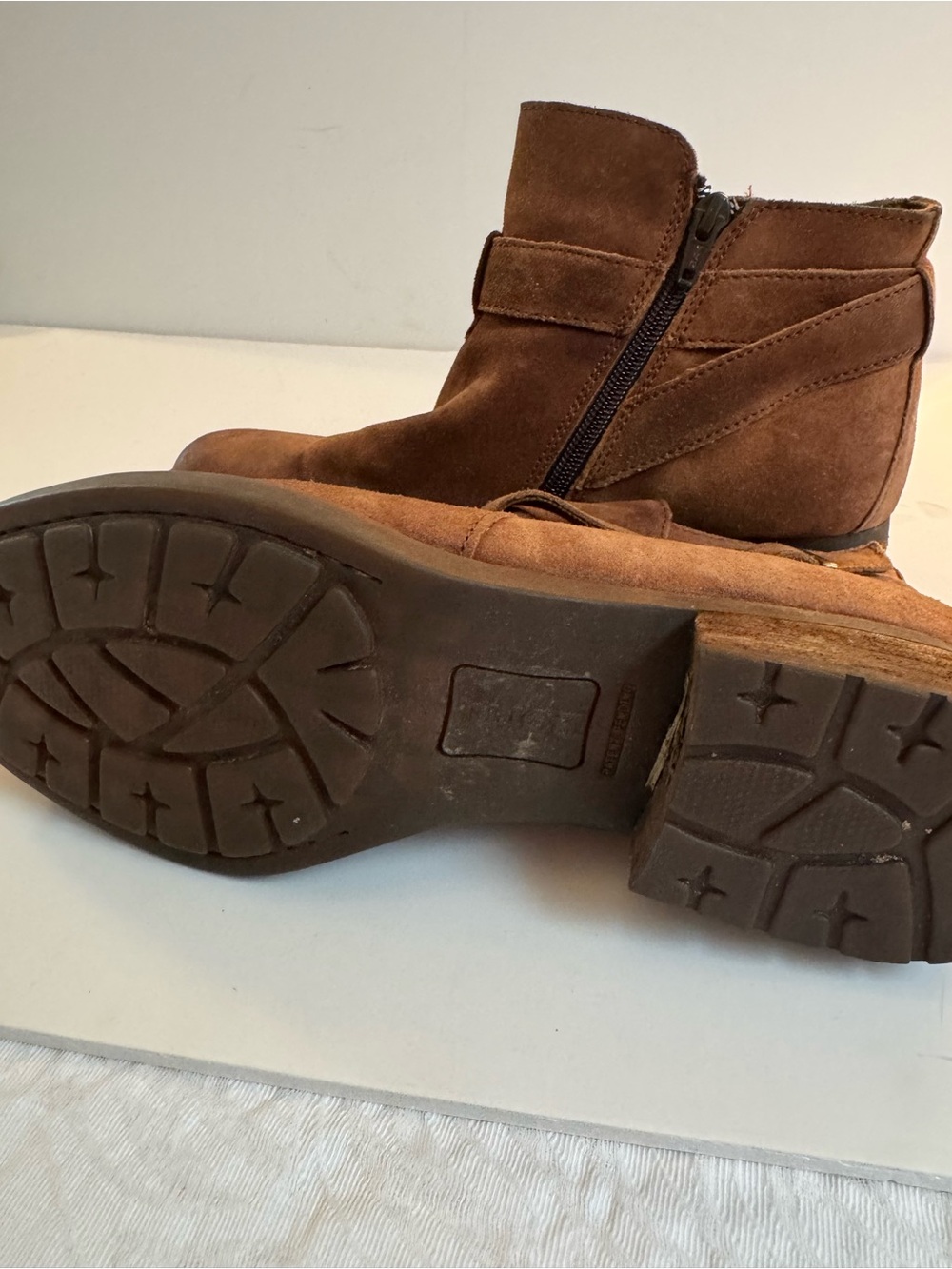 Born Women's Suede Ankle Boots in Brown - Classic Buckle Strap - Picture 10 of 14